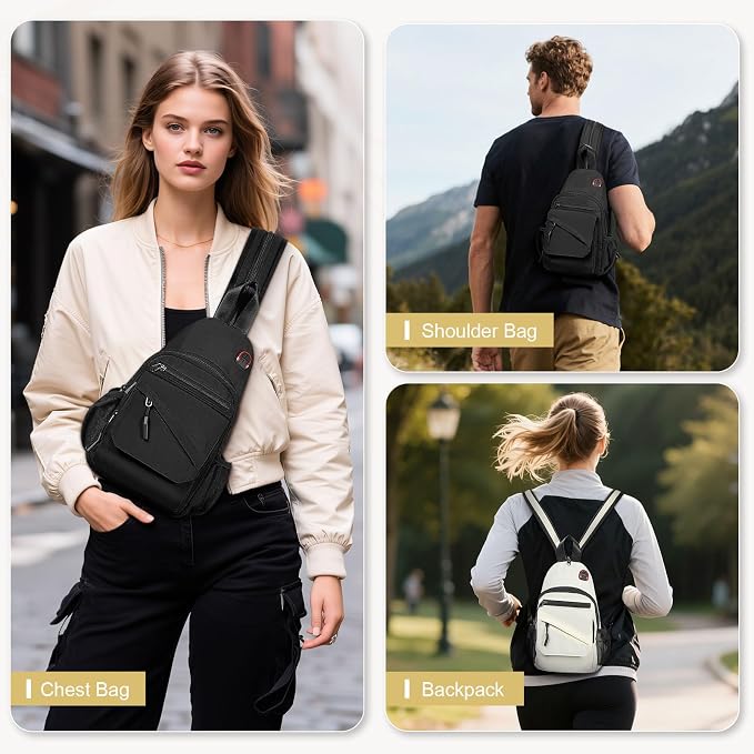 Crossbody Bag Casual Sling Bag for Men, Convertible Backpack, 3-in-1 Anti-Theft - Image 7