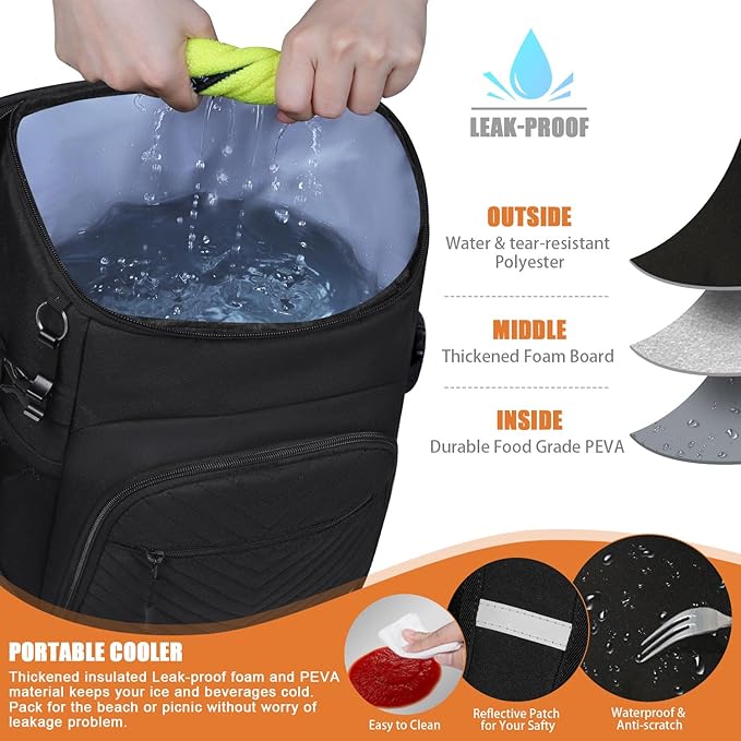 Cooler Backpack Insulated Leakproof Waterproof Backpack Cooler Bag 30/45 Cans - Image 3