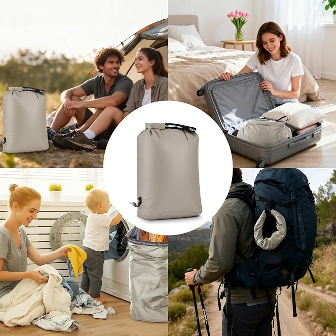 Travel Laundry Bag, Pump-free Vacuum Compression Dirty Clothes Bag, Large - Image 6