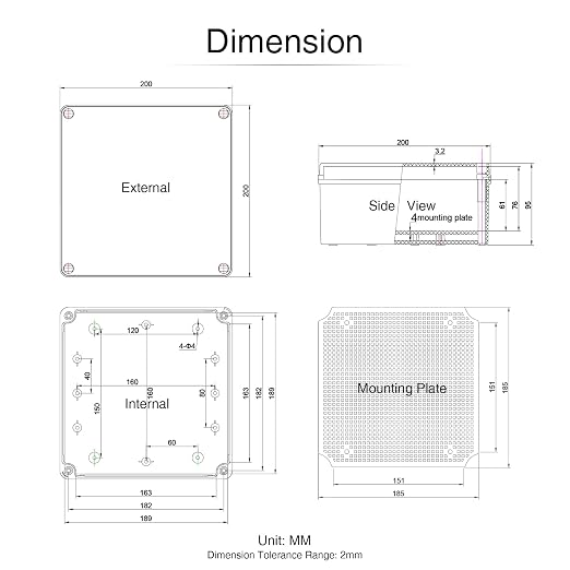 QILIPSU Outdoor Junction Box IP67 Waterproof Project Box ABS Plastic - Image 6
