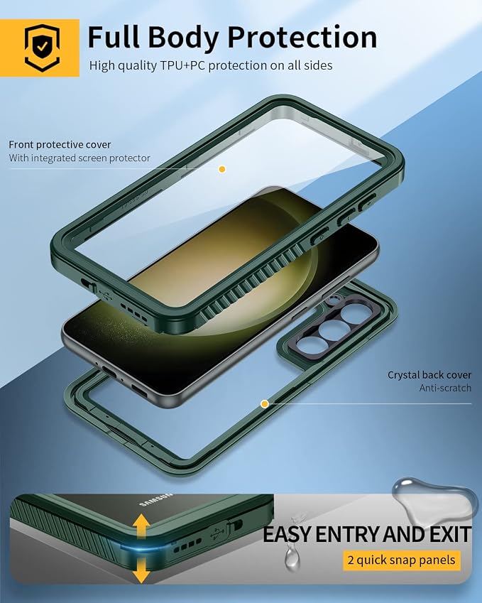 Lanhiem for Samsung Galaxy S23 Case, IP68 Waterproof Dustproof Case - Image 3