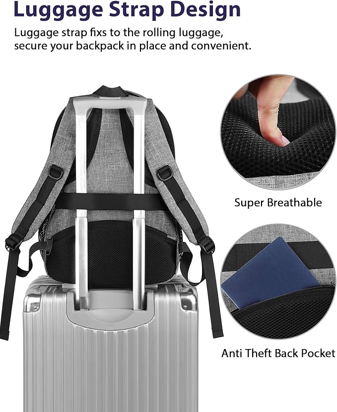 MATEIN 17 Inch Work Backpack for Men Women, Water Resistant Practical Travel - Image 3