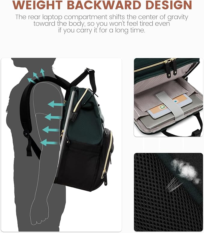 LOVEVOOK Laptop Backpack for Women, 15.6'' Waterproof Nurse Bag Teacher Work - Image 5
