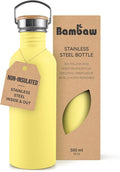 Bambaw 500 ml Stainless Steel Sports Bottle, Non-Insulated Water Bottle by Bambaw