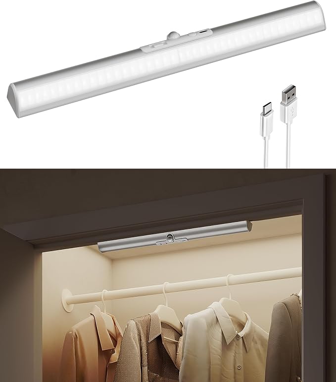 EZVALO 17-Inch LED Motion Sensor Closet Light, Rechargeable 3600mAh Battery by EZVALO