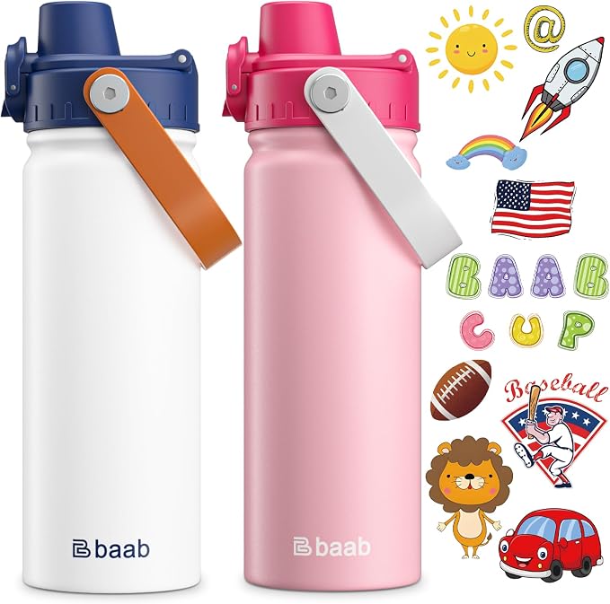 baab 18oz Kids Water Bottle, Insulated Kids Water Bottle by baabKidWatterBottle