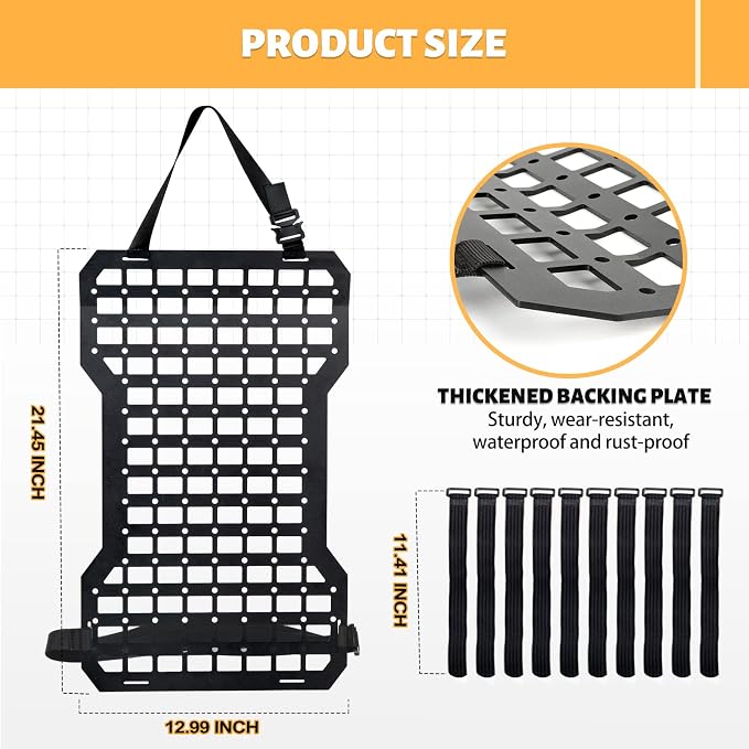 MAIKER 2pcs Tactical Seat Back Molle Panel Compatible - Image 5