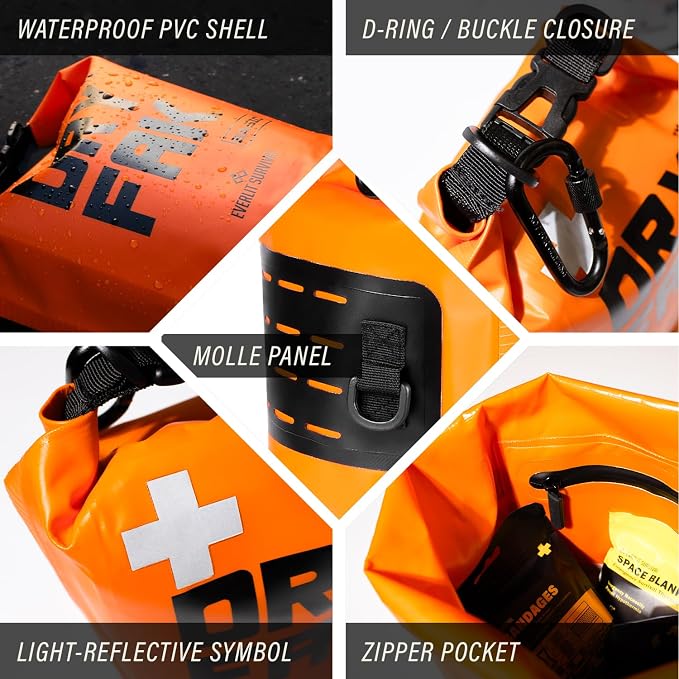 EVERLIT 290 Pc Waterproof First Aid Kit Dry FAK Medical Kit Emergency Survival - Image 7