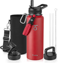 Trebo Water Bottle 40oz with Paracord Handle, Half Gallon Large Vacuum Triple by StayHotStayColdStayGreen