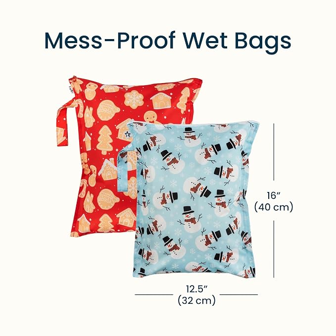 Tiny Twinkle Mess Proof Wet Bags | 2-Pack Reusable Waterproof Wet Bags - Image 5