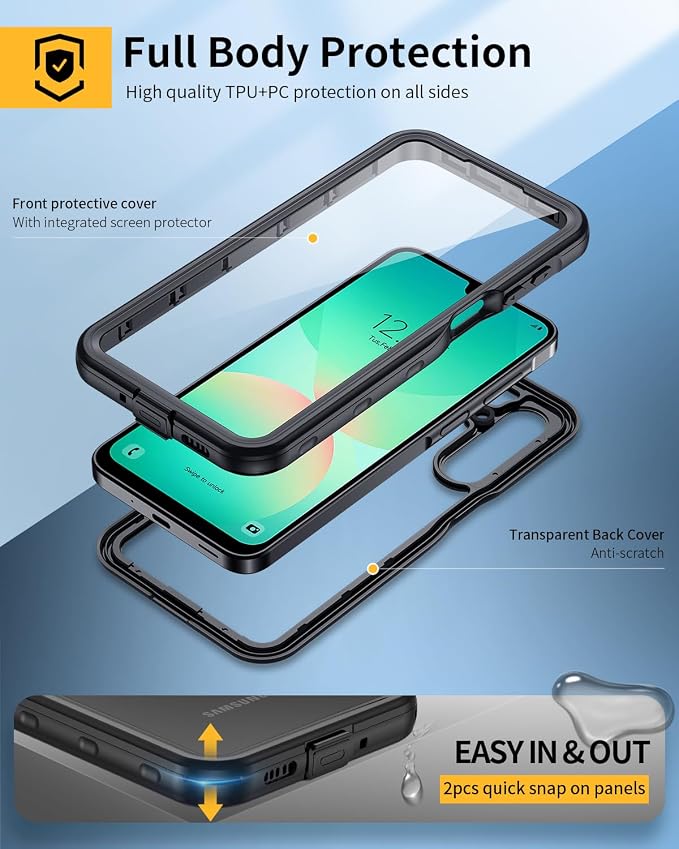 Lanhiem for Samsung Galaxy A26 Phone Case, IP68 Waterproof Dustproof, Built-in - Image 4