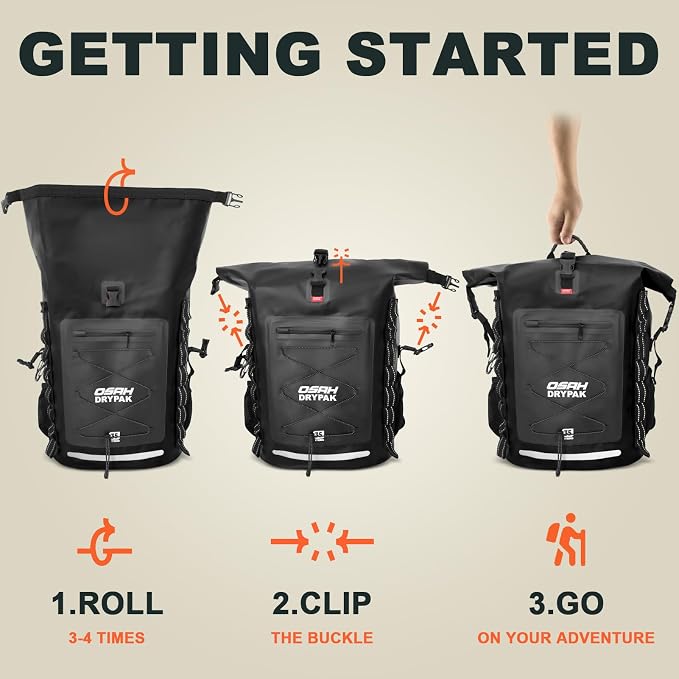 OSAH DRYPAK Waterproof Backpack Dry Bag 35L/55L/85L– Heavy Duty Roll-Top Hiking - Image 6