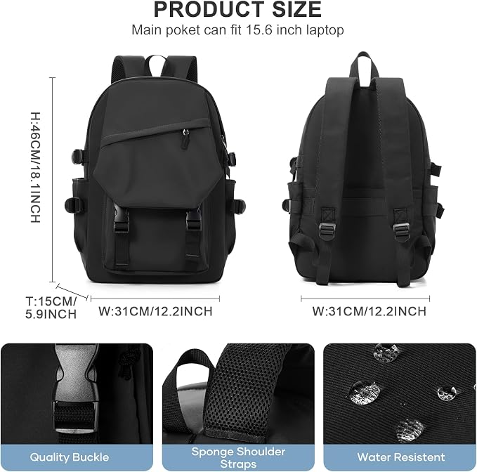 coowoz School Backpack for Men Women College Bookbag Waterproof Lightweight - Image 4