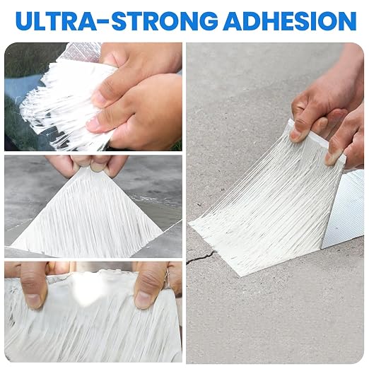 ADHES Butyl Tape Waterproof Tape Aluminum Foil Tape Sealan Tape, 8in x 16ft - Image 2