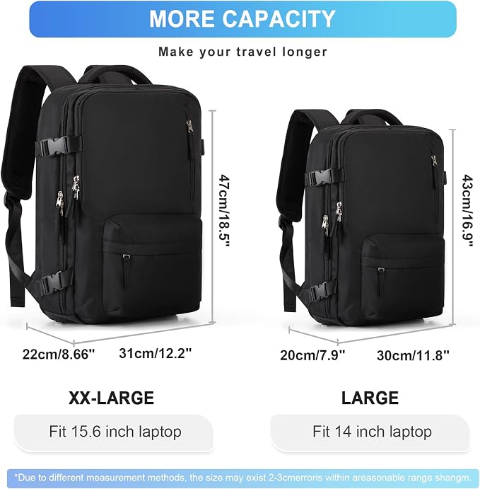 WONHOX Large Travel Backpack Carry on Flight Approved Laptop Work Business - Image 4