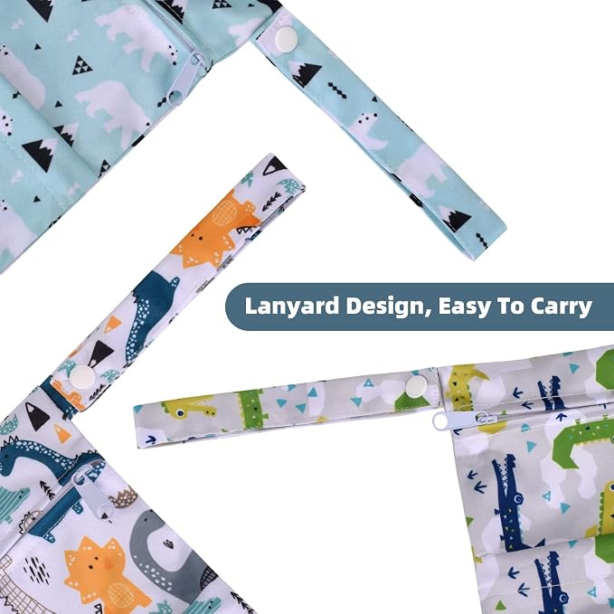 3pcs Cloth Diaper Wet Dry Bags Waterproof Reusable - Image 2