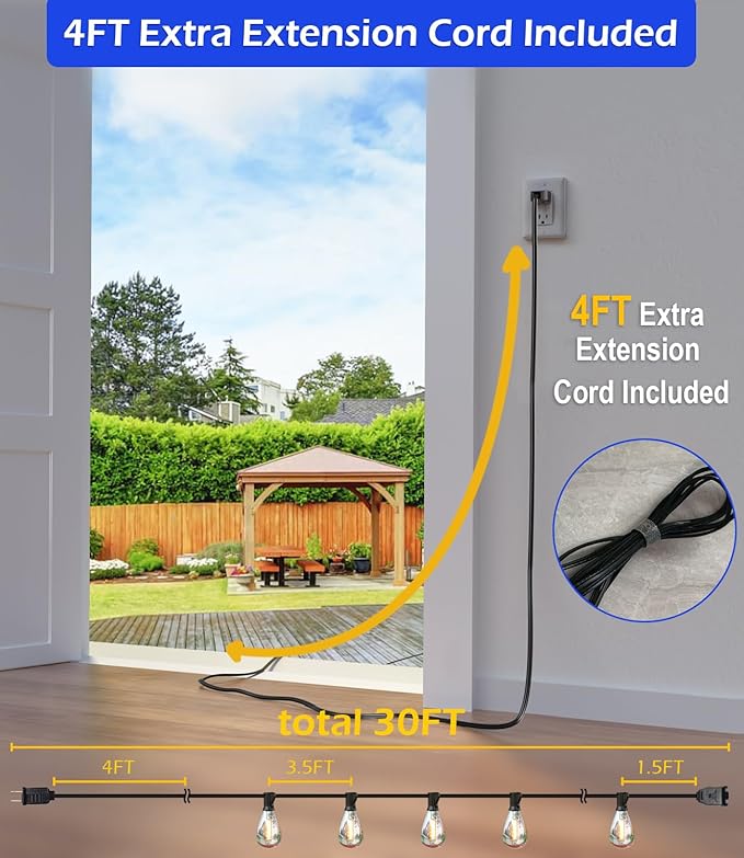 luckystyle 30FT LED Outdoor String Lights - Image 2