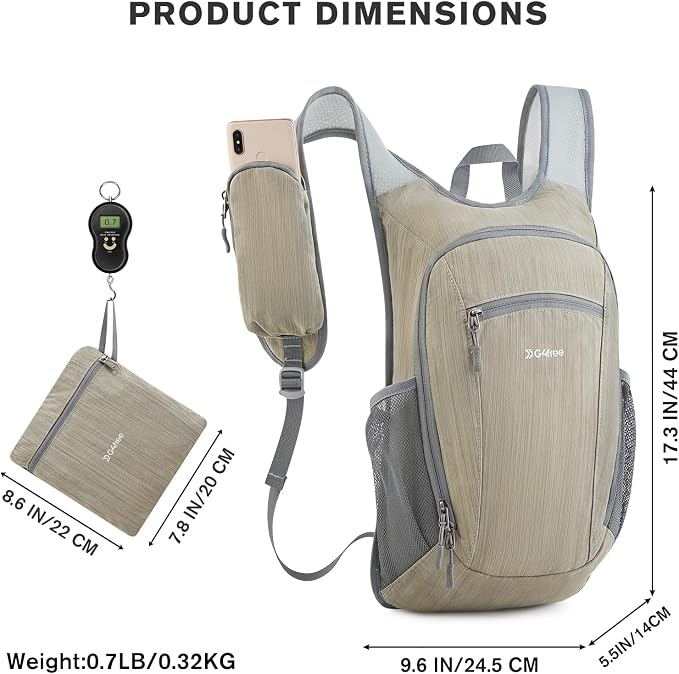 G4Free 15L Hiking Daypack Lightweight Travel Backpack Packable Outdoor Casual - Image 4