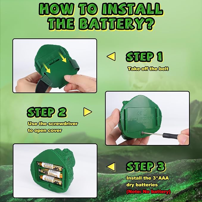 Nitigo Dinosaur Headlamp for Kids Flashlight Led Headlights Roar & Silent Mode - Image 6