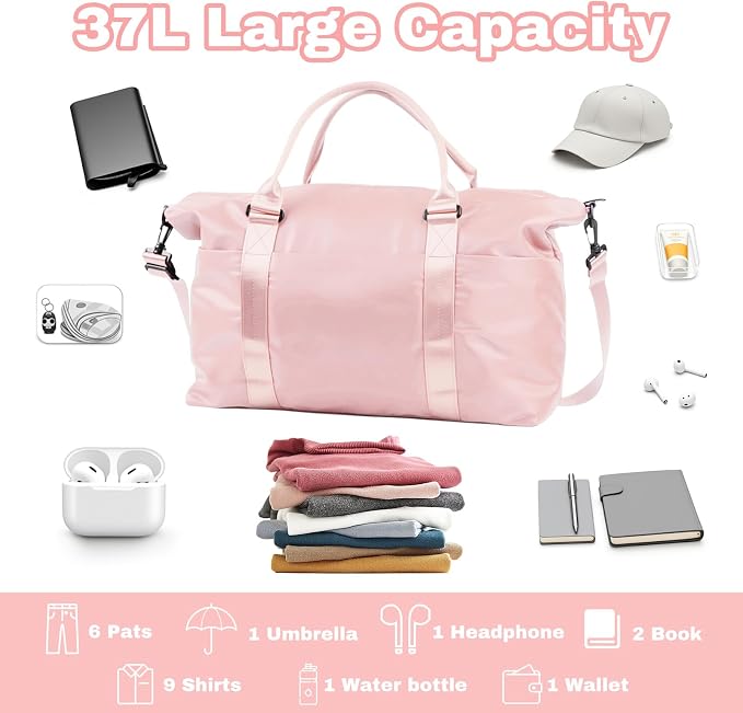 Weekender Duffel Bags for Women， Travel Totes Bag for Airplane Essentials - Image 3