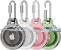 AirTag Holder with 304 Carabiner, 4 Pack IPX8 Waterproof Shockproof PC Hard Case by HOME