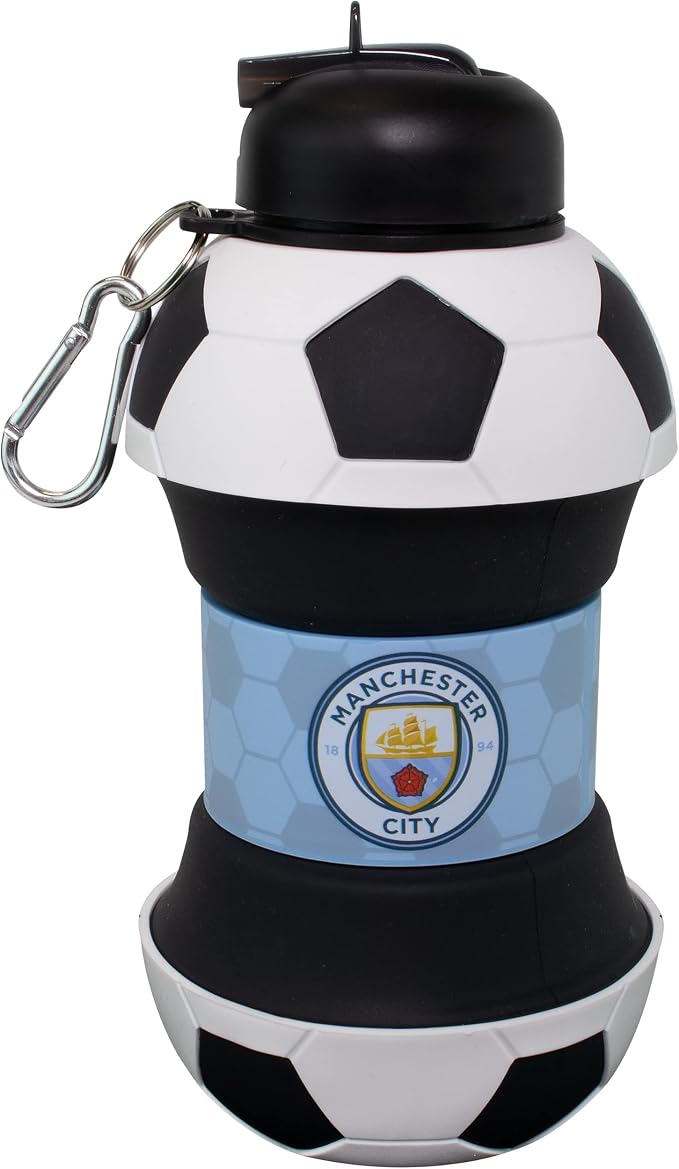 Maccabi ART Manchester City Clip-On Collapsible 1 Liter, 34 oz. size BPA-Free by MaccabiArt