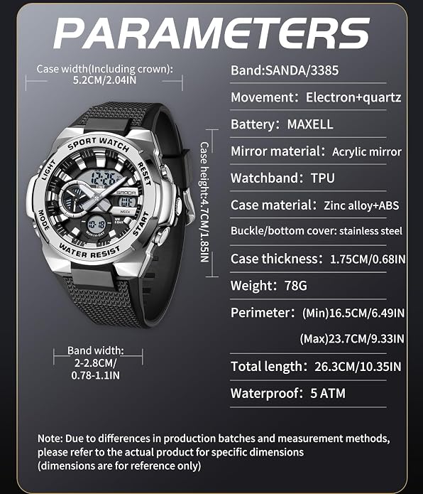 FANMIS Mens Military Multifunction Digital LED Watch Electronic Waterproof - Image 5