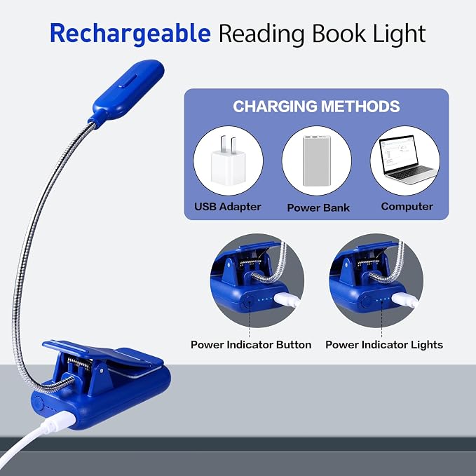VAVOFO Rechargeable Book Light for Reading in Bed Kids, 7 LED Reading Light - Image 4