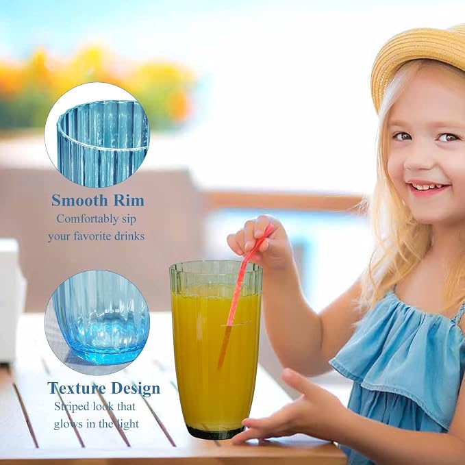 Acrylic Clear Highball Plastic Cups | Plastic Reusable Tumblers 20oz | - Image 4