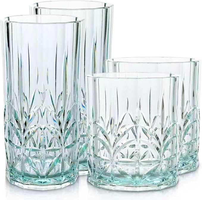 BELLAFORTE Shatterproof Tritan Plastic Drinking Glasses. 13oz & 18oz Water by BELLAFORTE