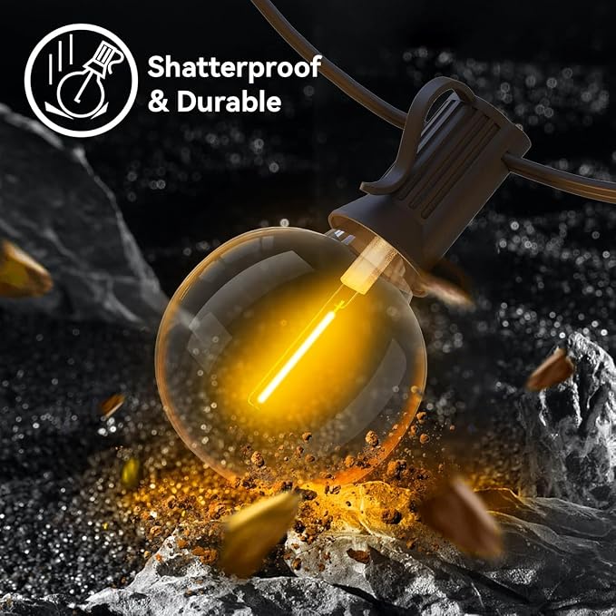 150ft Outdoor String Lights Waterproof/Connectable/Dimmable LED Shatterproof - Image 3