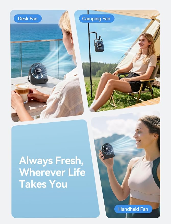 Aecooly Mini Portable USB Desk Fan, Small Enough to Hold 4.2 in Mighty Desktop - Image 4