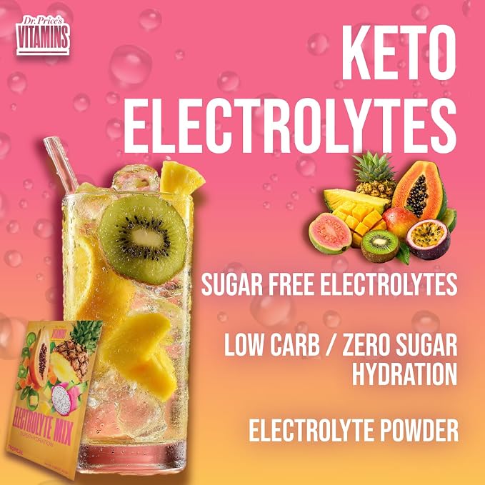 Dr. Price’s Electrolytes Hydration Powder Packets – Tropical, 30 Packs | Sugar - Image 7