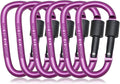 6 Pack Small Locking Carabiner, 3 Inch Aluminum D-Shape Snap Hook by MORNLIGHT