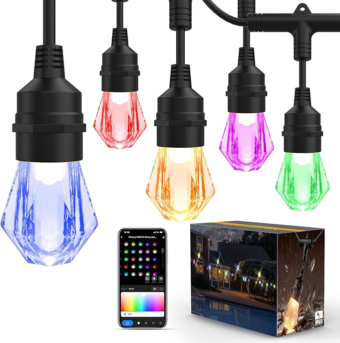 XMCOSY+ Smart Outdoor String Lights - 123ft RGBCWIC Patio Lights by XMcosy