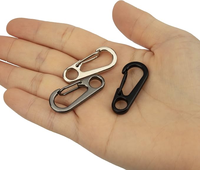 SWATOM Small Mini Carabiner Clip Tiny Spring Snap Hook Keychains Micro - Image 4
