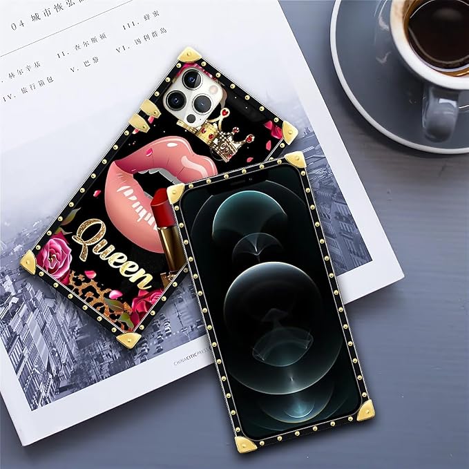 Compatible with iPhone 11 Pro Max Case, Glitter Red Rose Queen Leopard Lipstick - Image 6