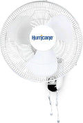 Hurricane Classic Oscillating Wall Mount Fan w/ 3 Quite Speeds, Grow Tents by Hurricane