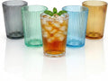 5 PCS Colored Plastic Drinking Glasses, Reusable Acrylic Drinking Cups by IEFFPIN