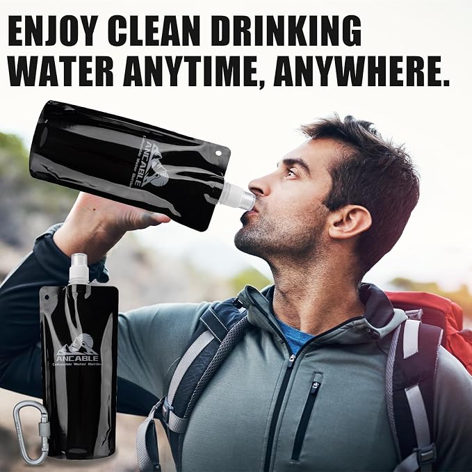 Ancable 17oz Collapsible Water Bottles, BPA-Free Water Bottle - Image 2