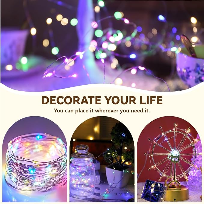 HXWEIYE Rechargeable Fairy Lights Battery Operated, DIY Timer & 8 Modes - Image 9