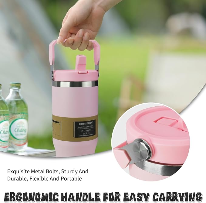 30oz Flip Straw Insulated Tumbler - Image 4