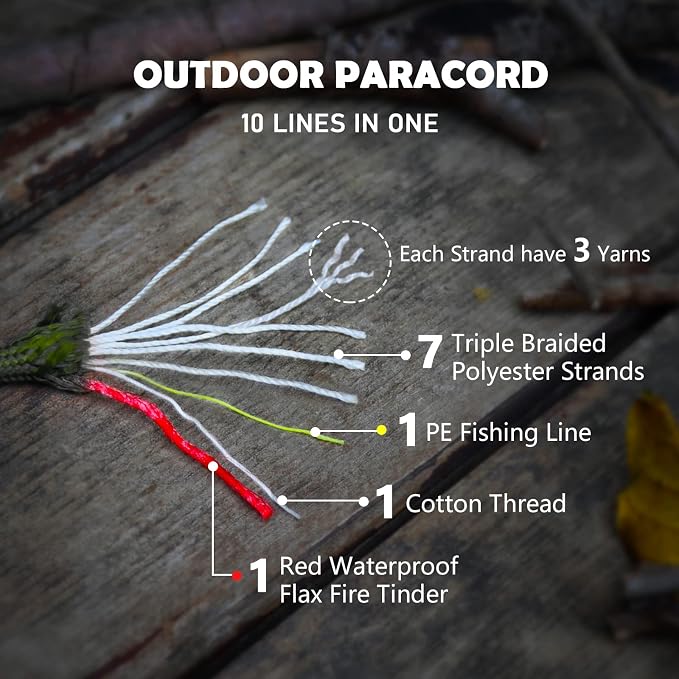 WILDAIR Paracord Survival Paracord Parachute Fire Cord Survival Ropes 4-in-1 - Image 4
