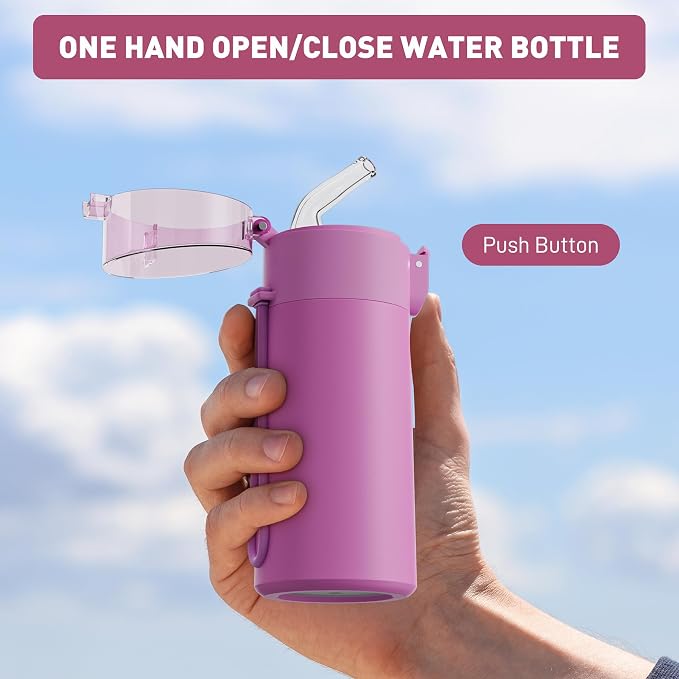 5oz Small Water Bottles with Straw, Mini Water Bottle with One-Hand Open Design - Image 4