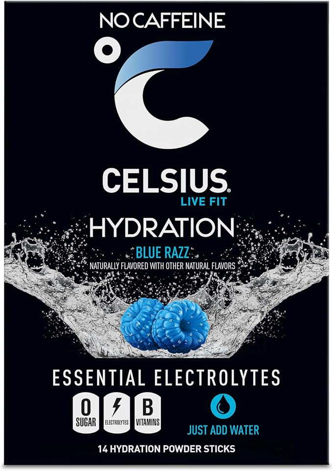 CELSIUS Hydration™ Blue Razz, Sugar Free Electrolyte Hydration Drink Mix - Image 5