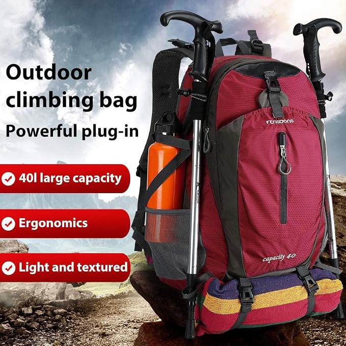 FENGDONG 40L Waterproof Lightweight Hiking, Travel Backpack - Image 2