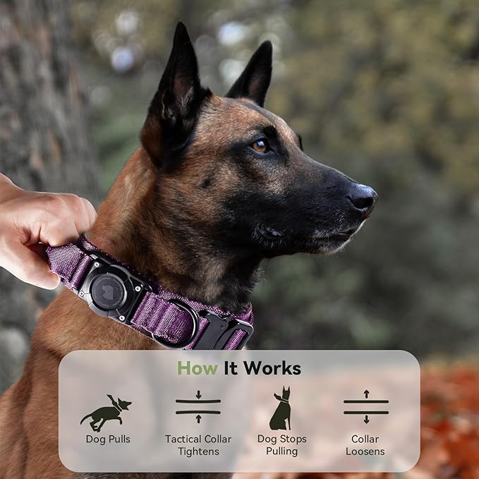 2026 Upgrade Waterproof AirTag Dog Collar, Military Tactical Dog Collar - Image 6