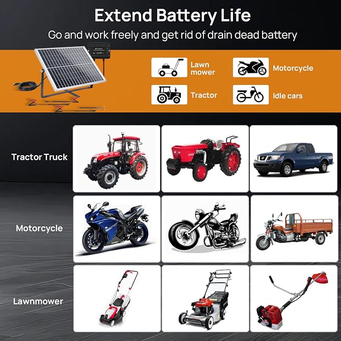 ECO-WORTHY 25W 12V Solar Battery Charger Trickle Maintainer, 25W Waterproof - Image 2