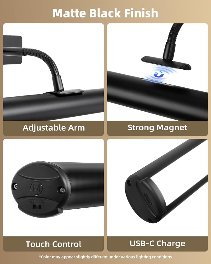 EZVALO 16in Picture Lights for Wall, Rechargeable 6000mAh Cordless Art Lights - Image 6