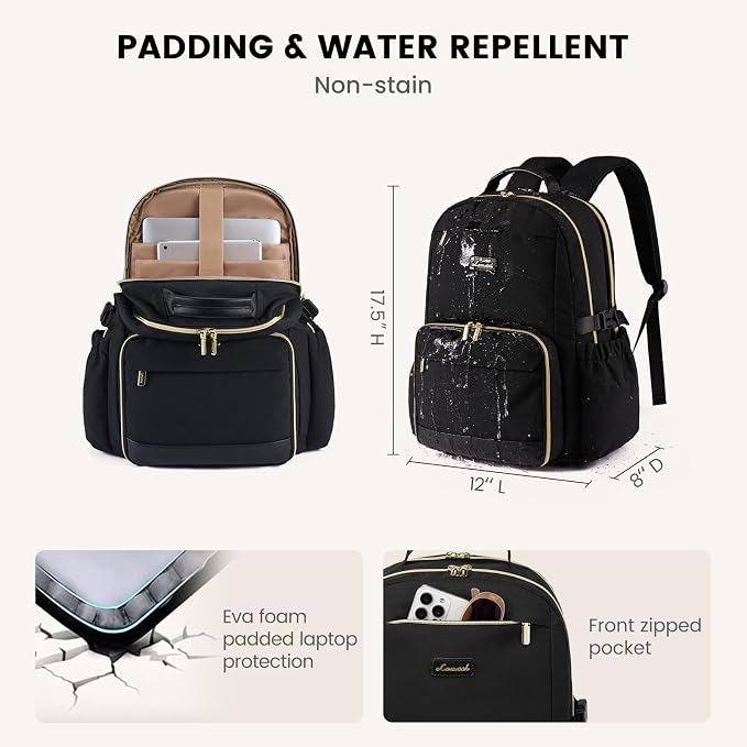 LOVEVOOK Lunch Backpack with Lunch Compartment, 17 Inch Laptop Work Travel - Image 5